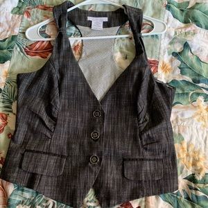 Dark denim vest